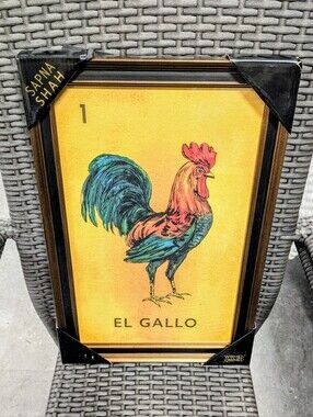 🐓 New Sapna Shah Loteria El Gallo Rooster Art Print - 12x18